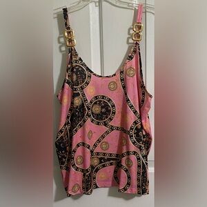 NEW WOMENS ELEGANT PINK AND BLACK DESIGN TOP